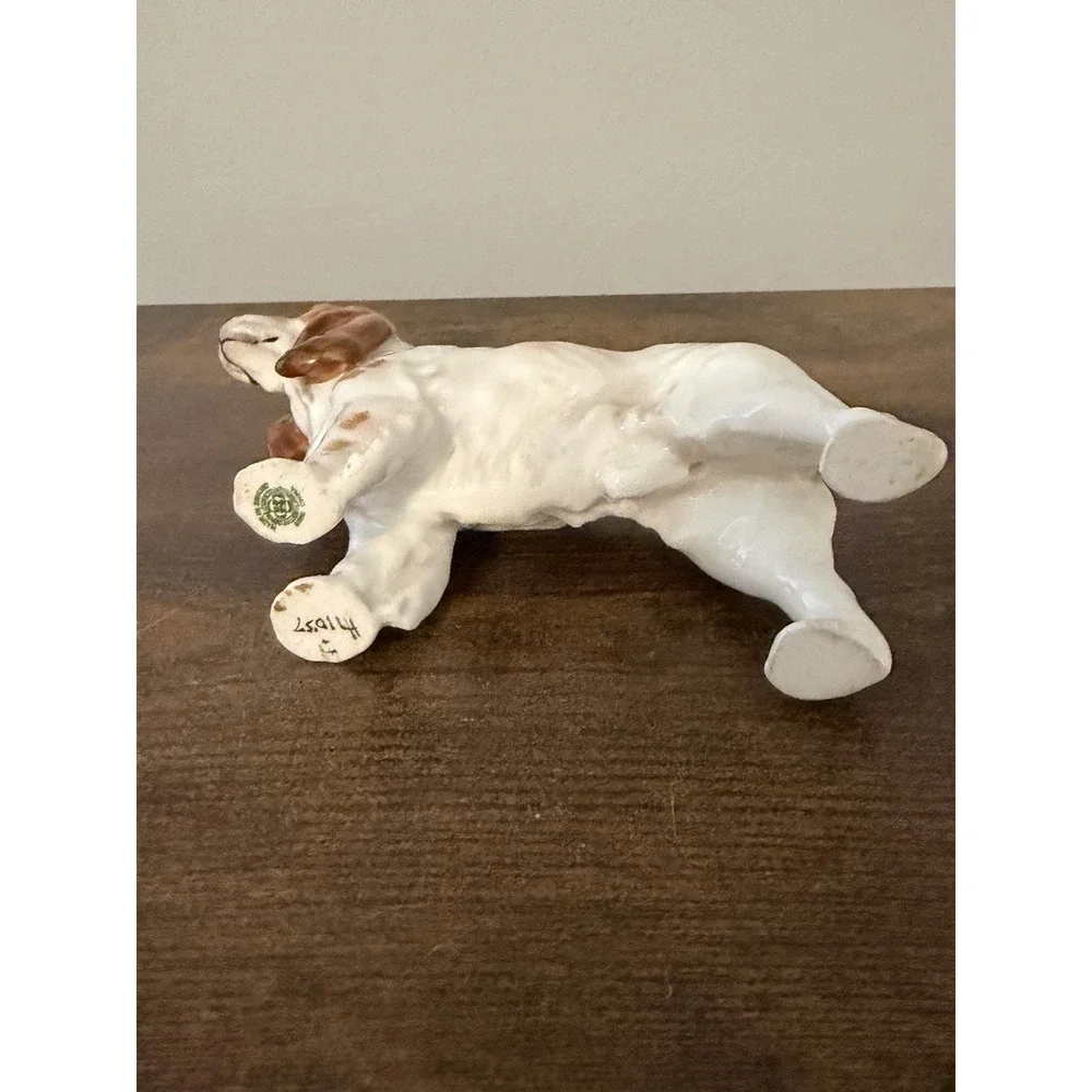 Royal Doulton HN1037 White Red Cocker Spaniel Bone China Dog Figurine England